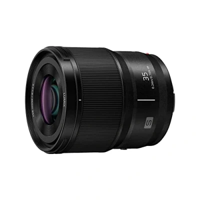 Image of Panasonic LUMIX S S35E 35mm f/1.8 lens with 4K video compatibility, Black