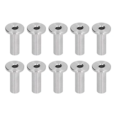 Image of Stainless Steel Protector Sleeves, 10pcs Protective Cable Railing Kit Hardware for 1/8in or 3/16in (3/16)