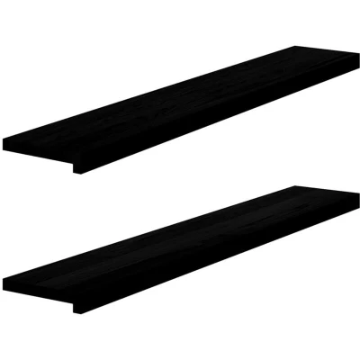 Image of vidaXL Window Sills 2 pcs Dark Brown 120x20x2 cm Solid Wood Oak