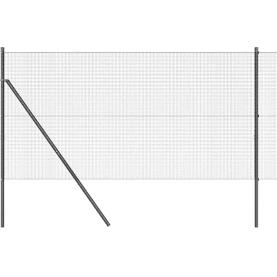 Image of vidaXL Grey Fence Post Set of 2 Metal 10 x 1 m Durable