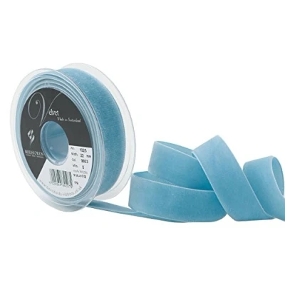 Image of Berisfords Velvet Ribbon, Blue Note, 10.2 x 3 cm