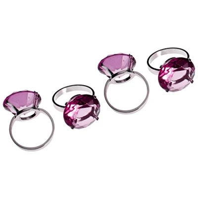 Image of Premier Housewares Diamante Napkin Rings Set of 4, Purple
