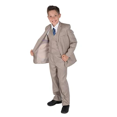 Image of Cinda 5 Piece Boys Beige Suits Wedding Suit Page Boy Party Prom 11 12 Years