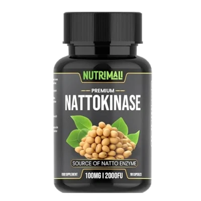 Image of Nutrimali Premium Nattokinase 2000 4000 FU 90 Vegan Capsules Source of Natto Enzyme Non GMO, Gluten Free, Soy Based Natural, Japanese Fermentation Protein Supplement