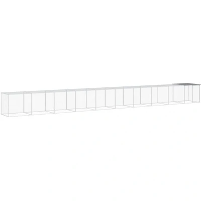 Image of vidaXL Chicken Cage with Roof Light Grey 1003x98x90 cm Galvanised Steel