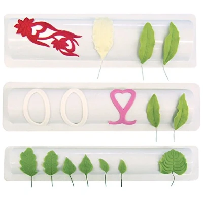 Image of PME 109SE052 JEM Petal &amp; Leaf Formers for Sugarcraft Flowers, Set of 3, White, 22 x 3 cm
