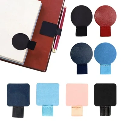 Image of TRKETK 8 Pcs Pen Loop Holder Self Adhesive Leather Elastic Pencil Notebook Ring for Notebooks Diaries Tablets Calendars Planner Journals