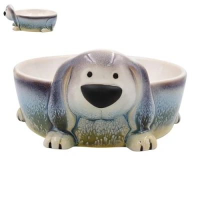 Image of Lesser &amp; Pavey Faithful Friends Dog Bowl Ceramic with Modern Designs Feeding For Microwave Safe Bowls Suitable Any Kitchen