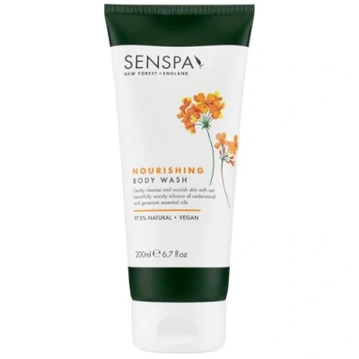 Image of SenSpa Nourishing Cedarwood Body Wash, 200ml Moisturising Shower Gel, Natural Wash for Women &amp; Men, Vegan Luxury Women&#039;s Bodywash, Paraben Free with Organic Argan Oil