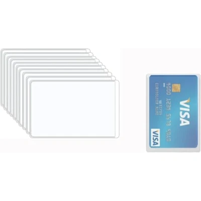Image of 10 Pcs Card Holder Protector Sleeves,Clear Badge Holders Soft ID Standard Sleeves for Social Security Driver&#039;s License Insurance