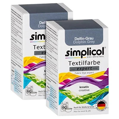 Image of simplicol expert fabric paint for washing machine or manual colouring: Tie Dye, Recolour, and Restore Your Fabrics Clothes Dolphin Gray
