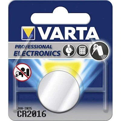 Image of Varta Lithium Button Cell Battery CR2016 3 V DC 87 mAh 1 Blister Silver