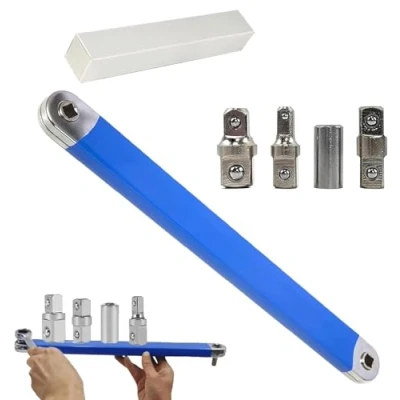 Image of Limiar Offset Extension Wrench,2024 Newest Wrench,Offset Wrench,Multifunctional Tight Reach Wrench Set with 1/2&quot;,1/4&quot; and 3/8&quot; Square Drive Adapters (1pcs)