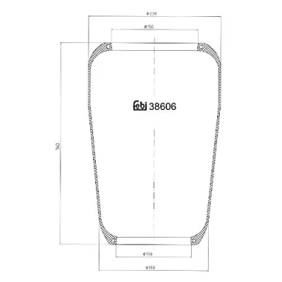 Image of 0098484664, 098471635 Boot, air suspension FEBI BILSTEIN 38606 Front Axle Left, Right