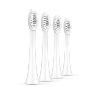 Image of Ordo Replacement Sonic Electric Toothbrush Heads with Pulse Technology for Teeth Cleaning Plaque Removal Silicone Polishing Deep Clean Bristles Adults Pack of 4 Brush White
