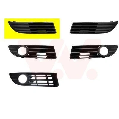 Image of 6Q0853666E, 6Q0853666E9B9 Bumper Grill VAN WEZEL 5828592 Right Front VOLKSWAGEN: Polo IV Hatchback