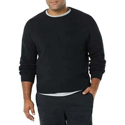 Image of Amazon Essentials Men&#039;s Long Sleeve Soft Touch Crewneck Jumper, Black, M