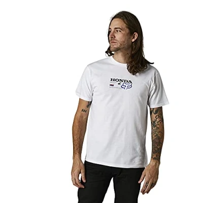 Image of Fox Racing Men&#039;s Standard Honda Short Sleeve Premium TEE, Optic White 2, Large