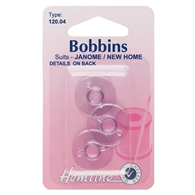 Image of Hemline Plastic Bobbins for Sewing Machines Janome/New Home