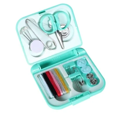 Image of Sewing Kit Mini Needles Portable Accessories Needle and Thread Travel with Cotton Wire Pin Button Threader