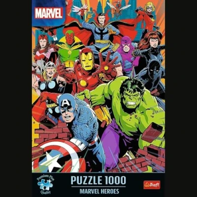 Image of Trefl Premium Plus Quality Marvel Heroes 1000 Puzzle Series with the Most Loved Characters, Perfectly Matching Pieces, for Adults and Children from 12 Years, Multicoloured, 10881