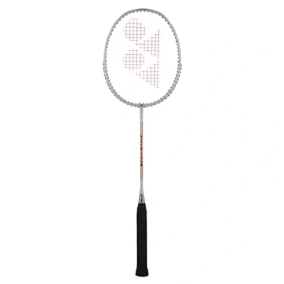 Image of YONEX GR 303i Aluminium Strung Badminton Racket with Full Cover (Silver) For Beginners 83 grams High Durability
