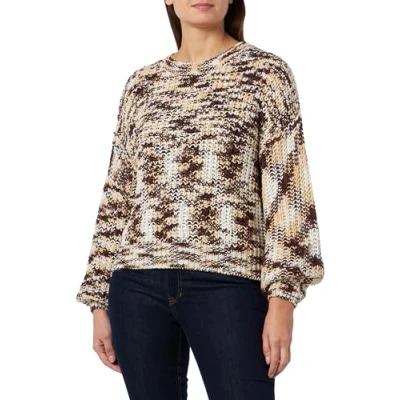Image of UCY Women&#039;s Knitted Jumper, Brown Multi Coloured, XS/S