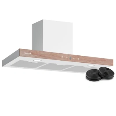 Image of Klarstein ZenFusion T Cooker Hood 90cm Wall Mounted, 885 m3/h Boost, A++ Energy, Touch Control, Quiet 47 dB, LED 4000K, Exhaust &amp; Recirculation, White