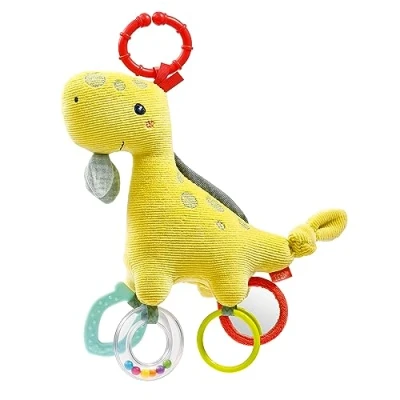 Image of Fehn Activity Toy Dino Motor Skills with Attachment Ring Baby Gripping Elements to Grab &amp; Discover Cuddly for Babies and Toddlers from 0+ Months