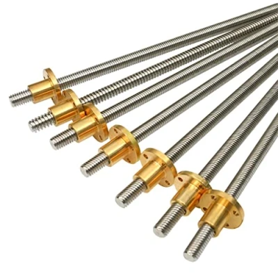 Image of JEEIJ 3D Printer T12 Lead Screw 12mm Diameter 2mm 3mm 4mm 8mm 10mm 14mm Pitch Length 100mm 600mm With Brass Nut, 1pcs (Color : 12mm, Size 450mm)