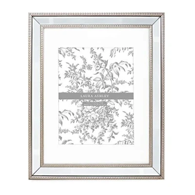 Image of Laura Ashley 4x6 Gold Mirror Bead Picture Frame, Classic Mirrored Frame with Beaded Border, Wall Mountable, Made for Tabletop Display, Photo Gallery and Art, (4x6, Gold)