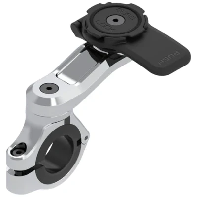 Image of Quad Lock Motorcycle Handlebar Mount PRO Chrome for iPhone, Galaxy, Pixel and Universal Adapters