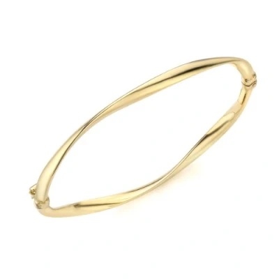 Image of Carissima Gold Women&#039;s 9ct Yellow Twist Tube Bangle
