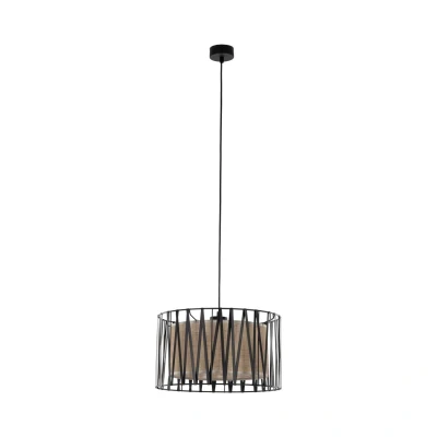 Image of TK Lighting Harmony pendant light, black, Jute Natur, Ø 40 cm