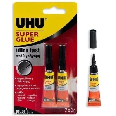 Image of UHU SUPER GLUE EXTRA STRONG ULTRA FAST 2 x 3gr