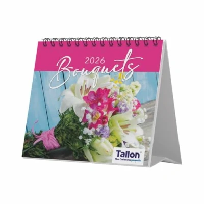 Image of 2025 Desk Calendar Month To View Flip Planner Home Office School Square Desktop Design (Bouquets)