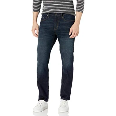 Image of Amazon Essentials Men&#039;s Athletic Fit Stretch Jean, Dark Indigo/Rinsed, 42W / 28L