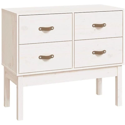 Image of vidaXL Console Cabinet White 90x40x78 cm Solid Wood Pine