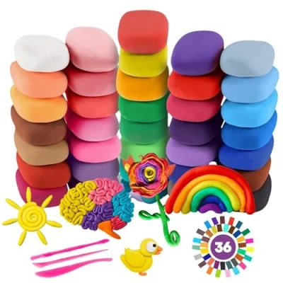Image of NimNik Air Dry Modelling Clay for Kids 36 Colours Ultra Light Magic Clay, Non Toxic Dough, Creative Art DIY Crafts, Best Gift Boys, Girls