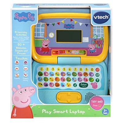 Image of VTech Peppa Pig: Play Smart Laptop Interactive Learning for Kids with Letters &amp; Numbers Suitable Boys Girls 2, 3, 4, 5 and 6 Years, English Version
