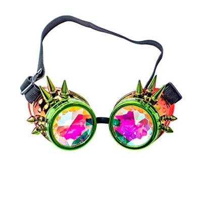Image of Bristol Novelty BM605 Kaleidoscope Goggles Green &amp; Red Mask, Men, Women