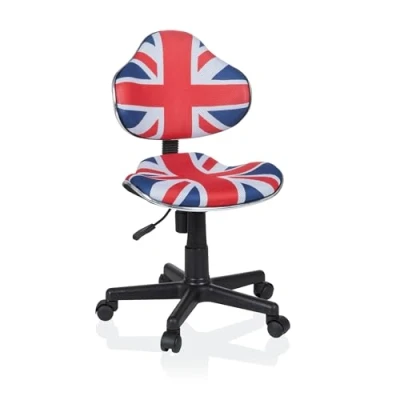 Image of hjh OFFICE Kiddy GTI 2 670932 Children&#039;s Desk Chair Fabric Blue/Red Ergonomic Swivel Height Adjustable