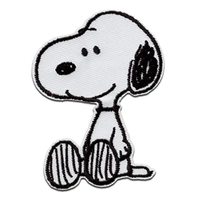 Image of Mono Quick Peanuts Snoopy Iron On Patches Adhesive Emblem Stickers Appliques, Size: 7,6 x 5,7 cm