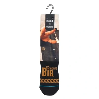 Image of STANCE King Of NY Crew Socks Biggie Notorious B.I.G Black Large Calf UK Sizes 8 12.5