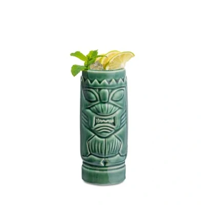 Image of bar@drinkstuff Ceramic Green Tiki Mug 10.5oz / 300ml Hawaiian Cocktail