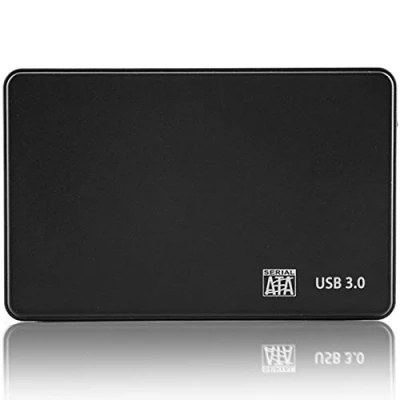 Image of Hard Disk Drive External Enclosure Case Caddy USB 3.0 SATA, 2.5 inch, for HDD, Solid State SSD Tool Free BLACK