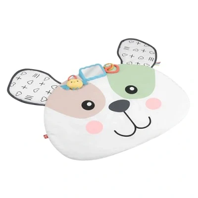 Image of Fisher Price Baby Tummy Time Toy, Puppy Perfection Giant Play Mat with Sensory Development Activities for Newborns 0+ Months, HYR51
