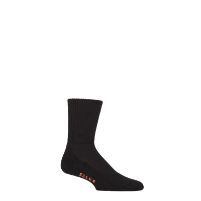 Image of Mens and Women&#039;s 1 Pair Falke Walkie Light Cushioned Virgin Wool Walking Socks Black 5.5 7.5 UK