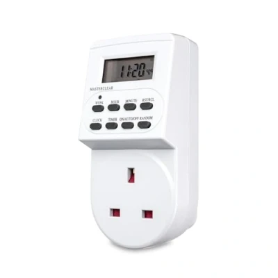 Image of Defender 24 Hour Digital Timer Plug Electric Switch Energy Saver Standard Size in Socket 240v 3 Pin with Programmable Time Controller + Random Mode