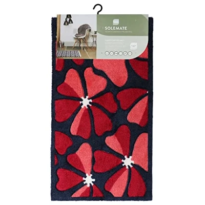 Image of JVL SOLEMATE Hand Carved Posy Door Mat, 57 X 100 cm